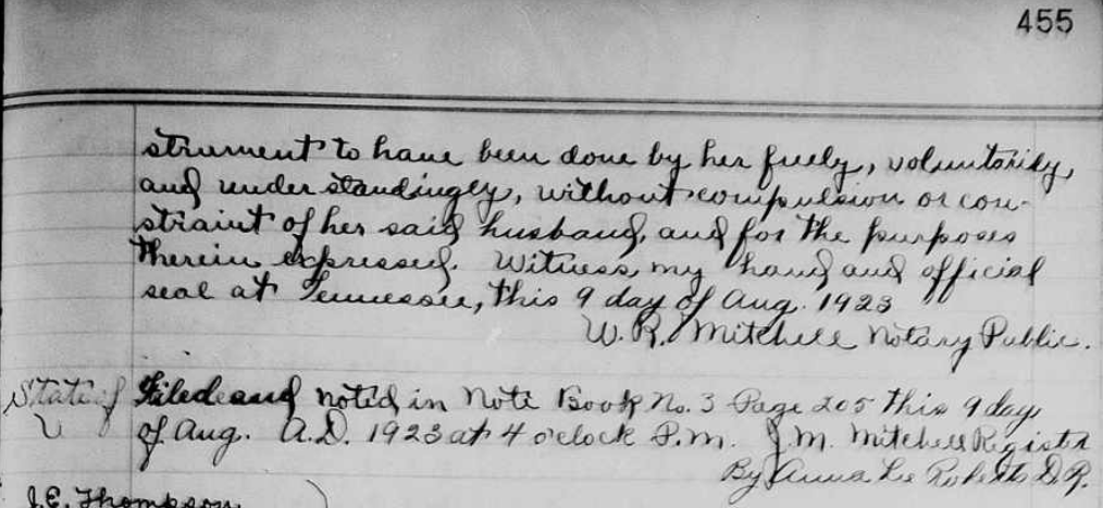 White County, TN Deed, Book 68, Page 454, Image 4